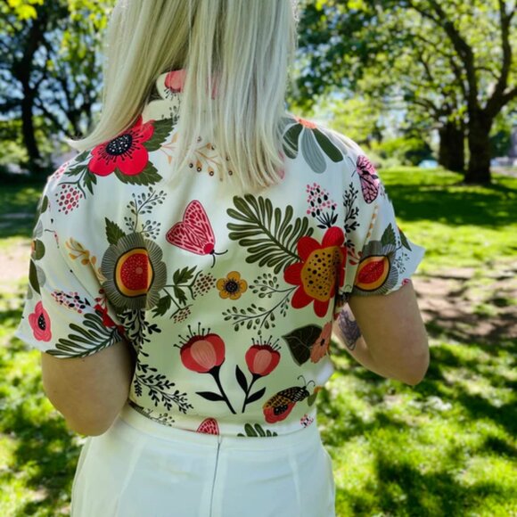 Hemloya Simone Top - Retro 70S Floral - Picture 2 of 5